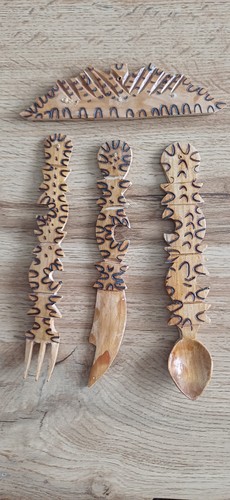 Vintage wooden spoon knife