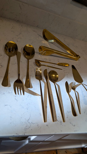 Gold stainless steel cutlery - steel,