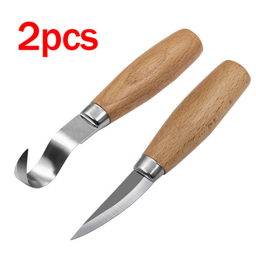 2pcs wood carving - wood, knives